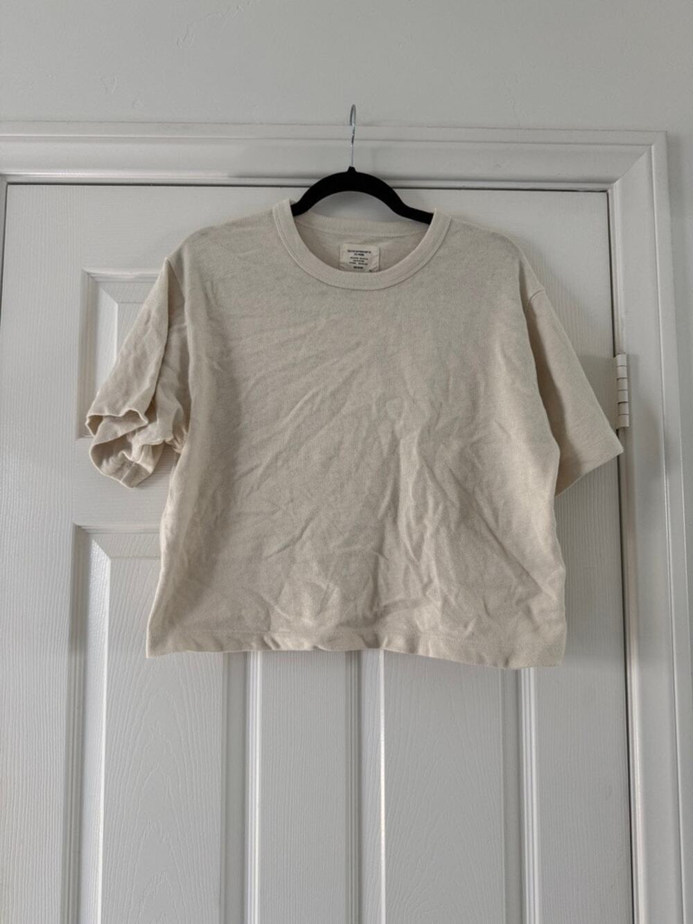 buck mason breve field-spec boyfriend crop tee women size medium